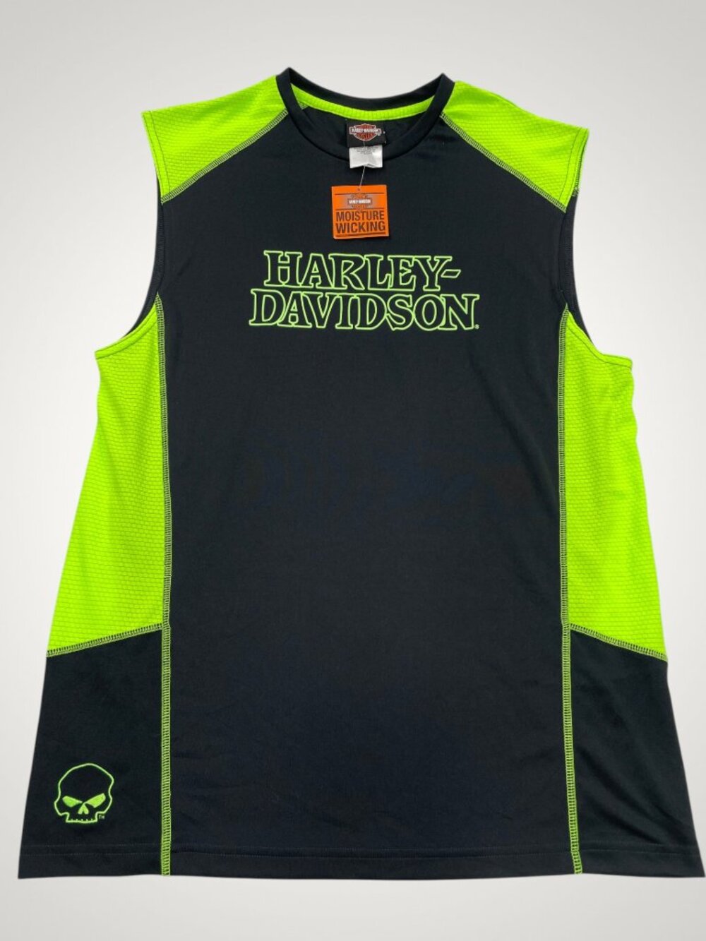 Harley-Davidson Willie G Skull Moisture Wicking Tank Top Muscle Shirt Mens L NEW
